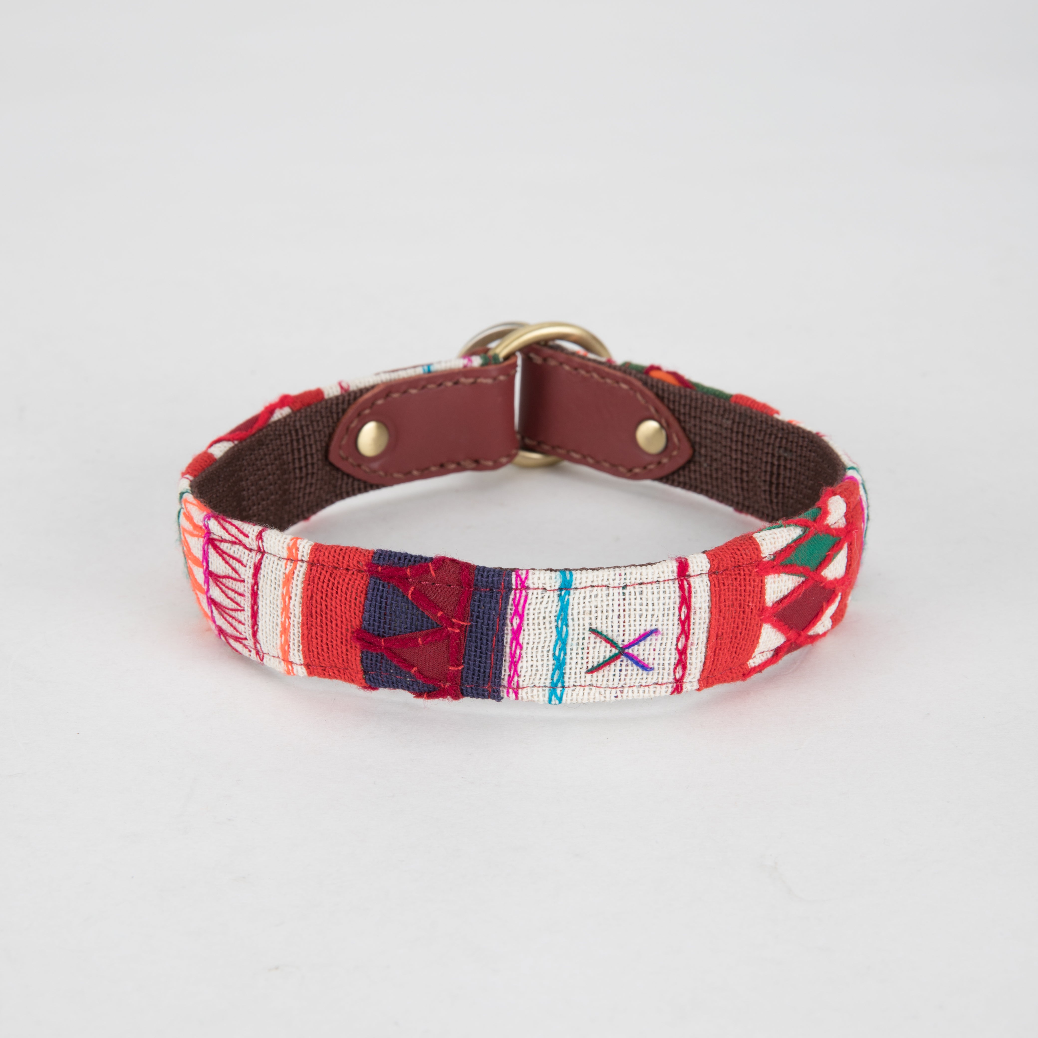 Heritage D-Link Red Mahogany Leather Bracelet