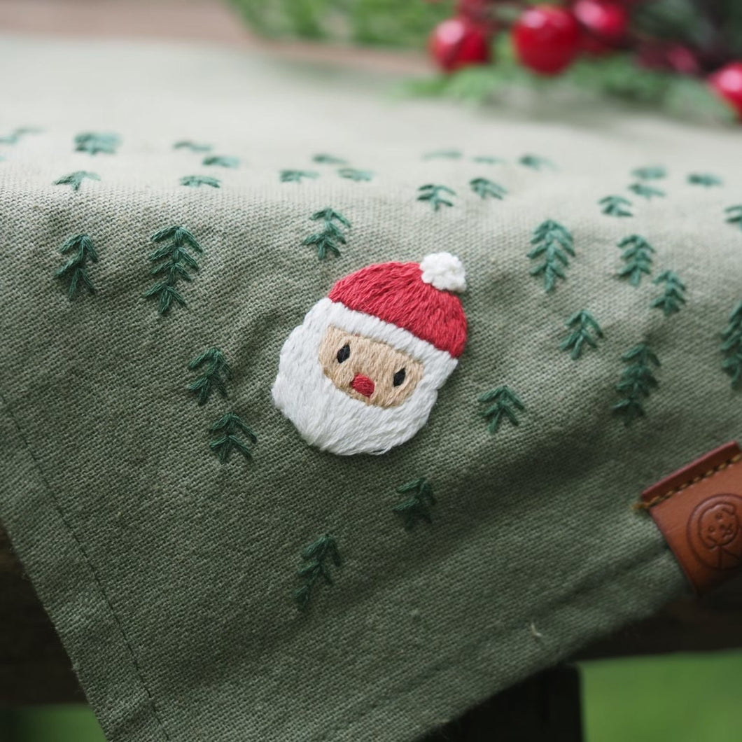 Christmas Embroidery Bandana 2024: Santa Claus in Pine Woods